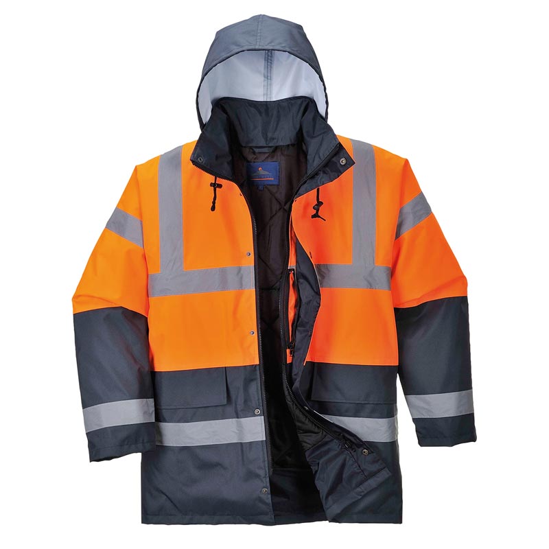 Hi-vis traffic jacket (S466/S467) - Orange/Navy S